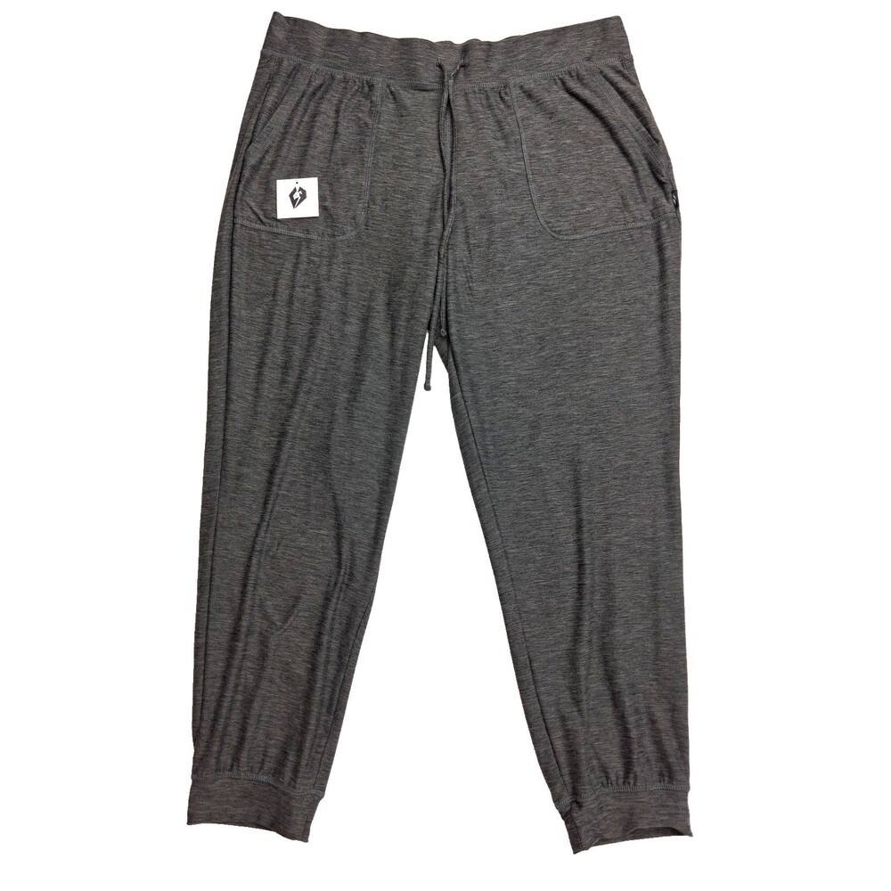 Skechers LA Women's Gray Soft Lounge Drawstring Waist Tapped Leg Jogger Pants XL